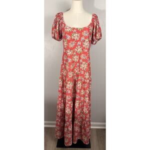 Smith & Quinn NWT Heidi Dress Geranium Pot Maxi Puff Sleeve Boho Bloomcore Sz XL
